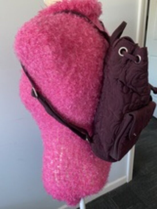 VERA BRADLEY Classic Metal Clasp Maroon Backpack Wine Microfiber Gorgeous & Rare main image 7
